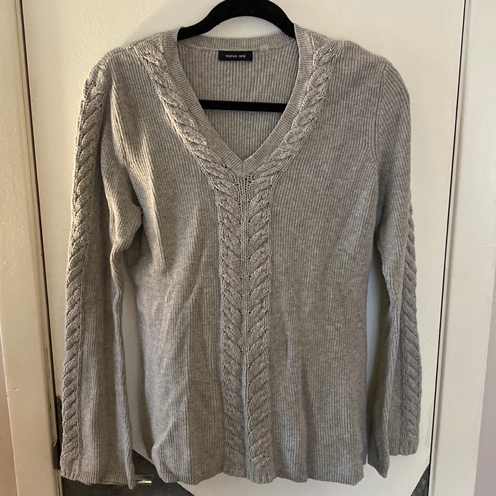Gray Cable Knit Sweater